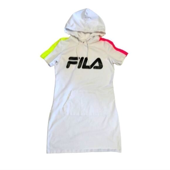 Fila Dress with Hood White Neon Short Sleeved XS - Picture 1 of 3